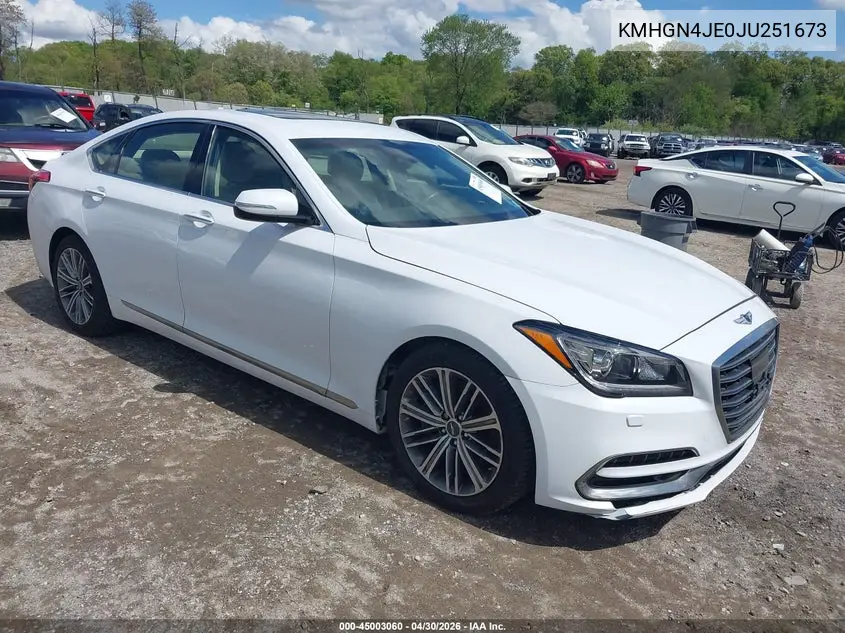2018 Genesis G80 3.8 VIN: KMHGN4JE0JU251673 Lot: 45003060