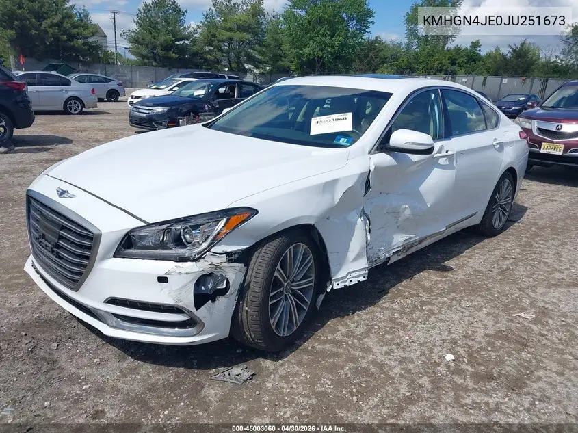 2018 Genesis G80 3.8 VIN: KMHGN4JE0JU251673 Lot: 45003060