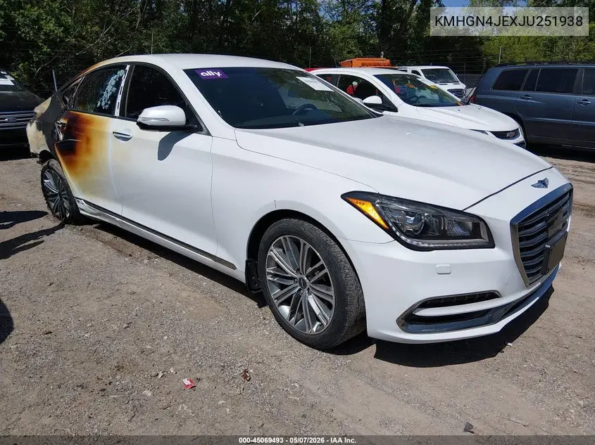 2018 Genesis G80 3.8 VIN: KMHGN4JEXJU251938 Lot: 45069493