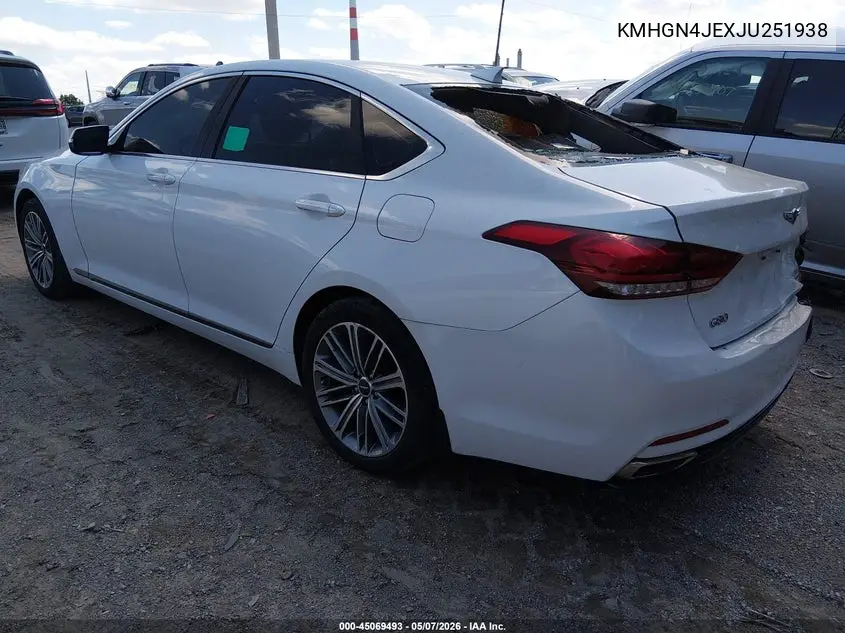 2018 Genesis G80 3.8 VIN: KMHGN4JEXJU251938 Lot: 45069493