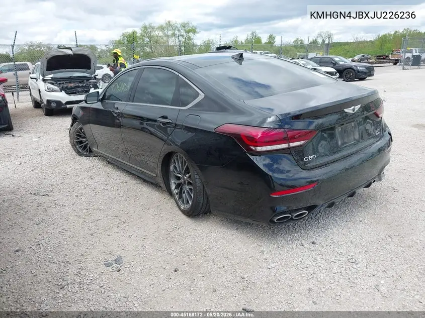 2018 Genesis G80 3.3T Sport VIN: KMHGN4JBXJU226236 Lot: 45168172