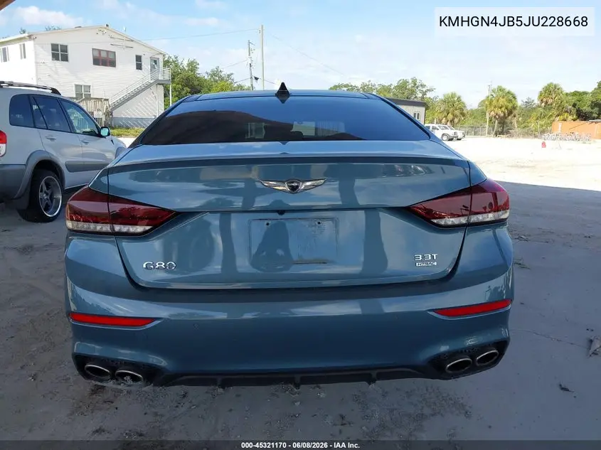 2018 Genesis G80 3.3T Sport VIN: KMHGN4JB5JU228668 Lot: 45321170