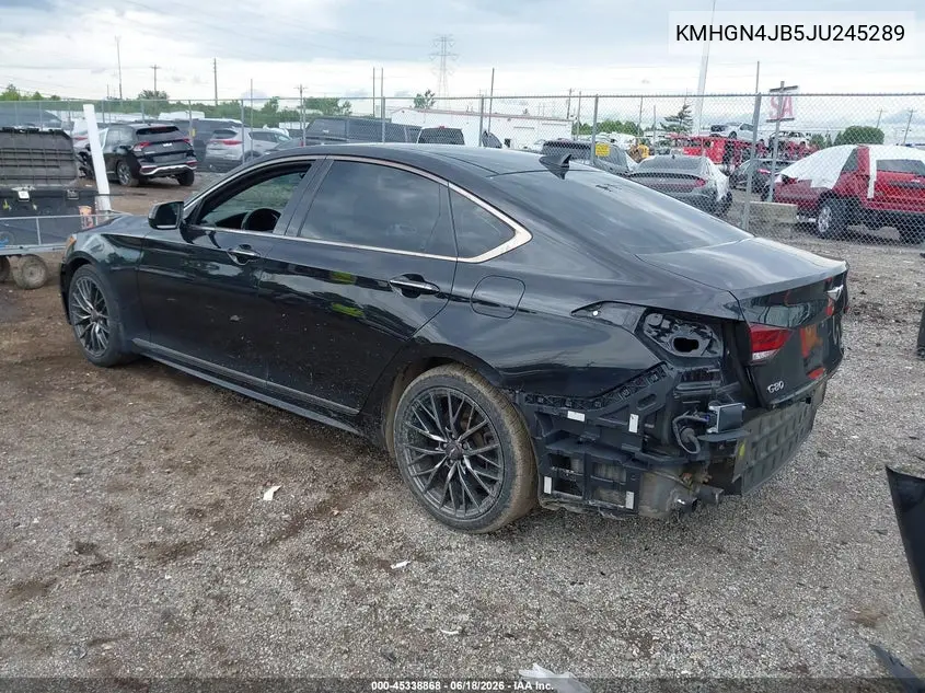 2018 Genesis G80 3.3T Sport VIN: KMHGN4JB5JU245289 Lot: 45338868