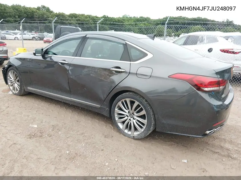 2018 Genesis G80 5.0 Ultimate VIN: KMHGN4JF7JU248097 Lot: 45370535