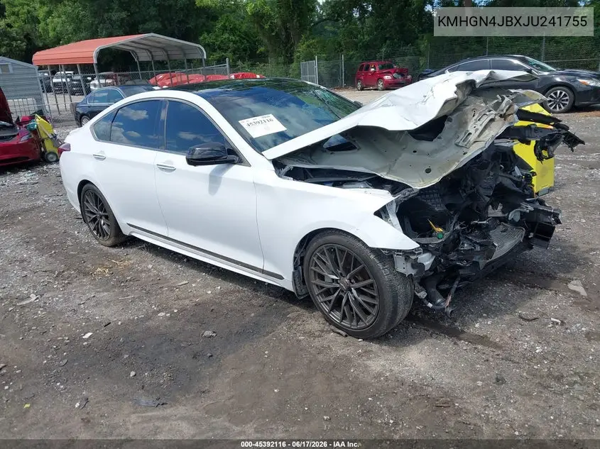 2018 Genesis G80 3.3T Sport VIN: KMHGN4JBXJU241755 Lot: 45392116