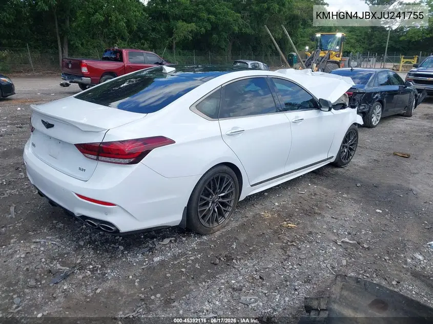 2018 Genesis G80 3.3T Sport VIN: KMHGN4JBXJU241755 Lot: 45392116