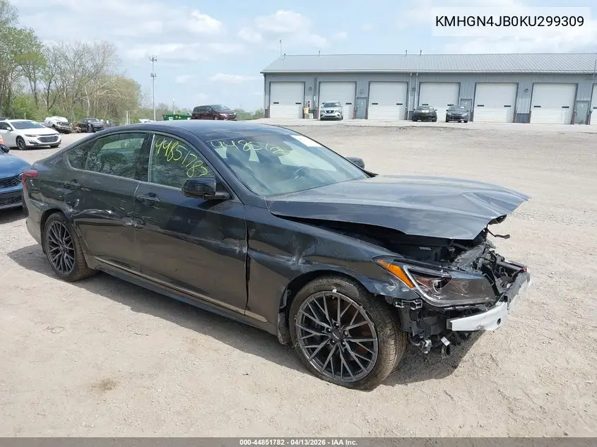 2019 Genesis G80 3.3T Sport VIN: KMHGN4JB0KU299309 Lot: 44851782