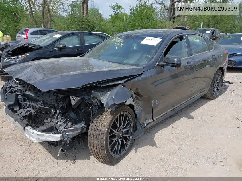 2019 Genesis G80 3.3T Sport VIN: KMHGN4JB0KU299309 Lot: 44851782