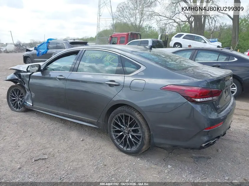 2019 Genesis G80 3.3T Sport VIN: KMHGN4JB0KU299309 Lot: 44851782