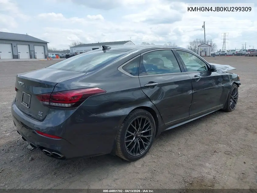 2019 Genesis G80 3.3T Sport VIN: KMHGN4JB0KU299309 Lot: 44851782
