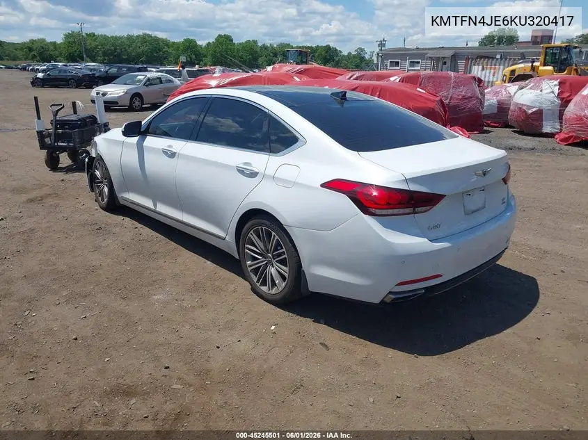 2019 Genesis G80 3.8 VIN: KMTFN4JE6KU320417 Lot: 45245501