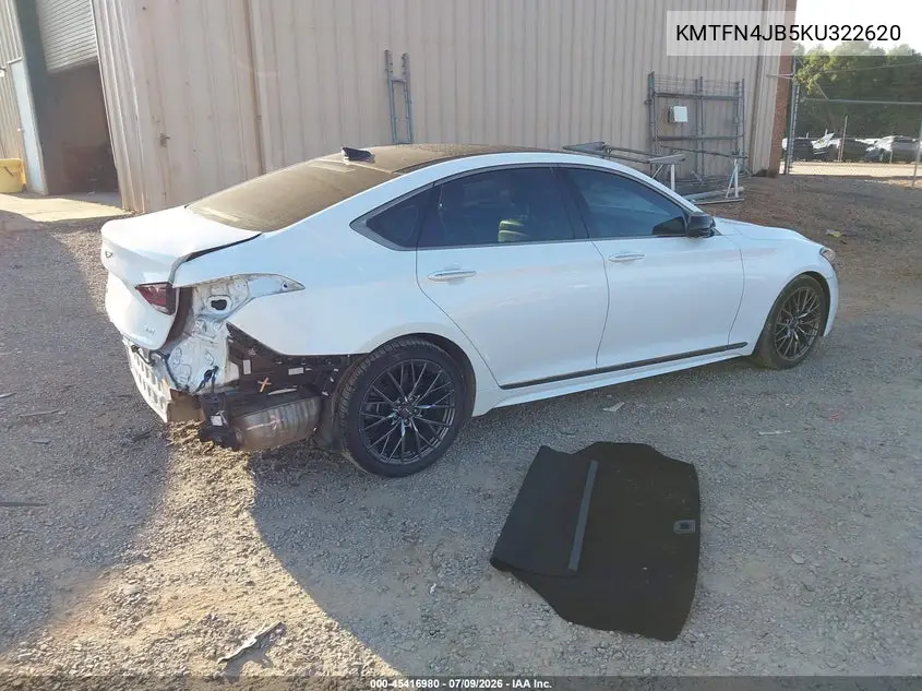 2019 Genesis G80 3.3T Sport VIN: KMTFN4JB5KU322620 Lot: 45416980