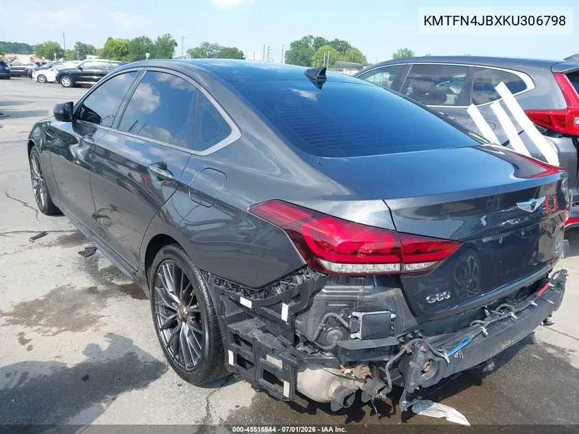 2019 Genesis G80 3.3T Sport VIN: KMTFN4JBXKU306798 Lot: 45516544