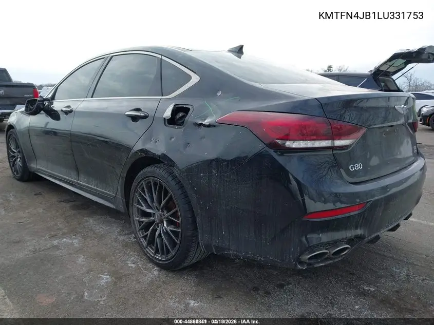 2020 Genesis G80 3.3T Sport Awd VIN: KMTFN4JB1LU331753 Lot: 44860841
