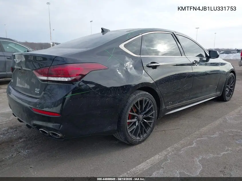 2020 Genesis G80 3.3T Sport Awd VIN: KMTFN4JB1LU331753 Lot: 44860841