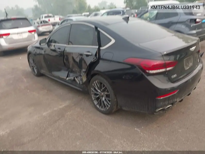 2020 Genesis G80 3.3T Sport Awd VIN: KMTFN4JB6LU331943 Lot: 45630196