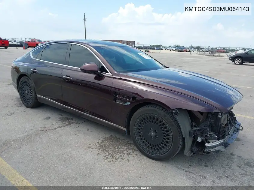 2021 Genesis G80 3.5T Rwd VIN: KMTGC4SD3MU064143 Lot: 45309982