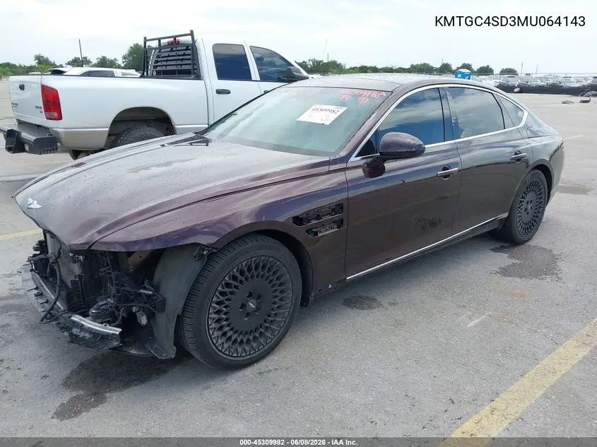 2021 Genesis G80 3.5T Rwd VIN: KMTGC4SD3MU064143 Lot: 45309982