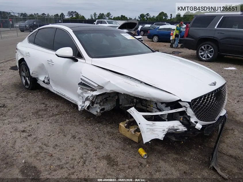 2022 Genesis G80 3.5T Sport Awd VIN: KMTGB4SD9NU126651 Lot: 45006653