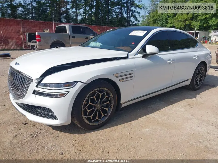 2022 Genesis G80 2.5T Rwd VIN: KMTGB4SC7NU093818 Lot: 45672213