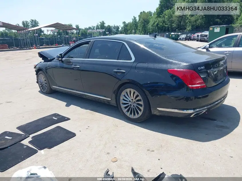 2017 Genesis G90 3.3T Premium VIN: KMHG34JA8HU033364 Lot: 45496420