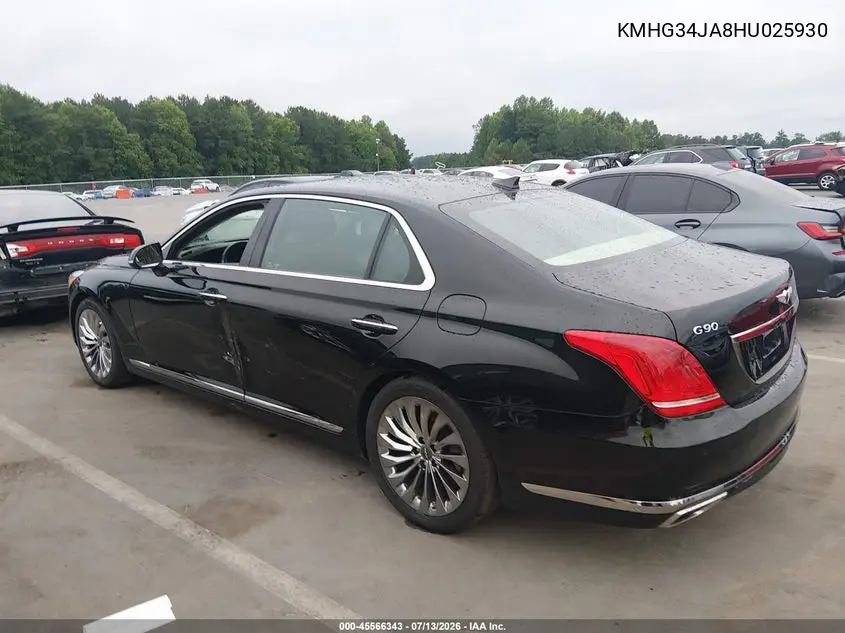 2017 Genesis G90 3.3T Premium VIN: KMHG34JA8HU025930 Lot: 45566343