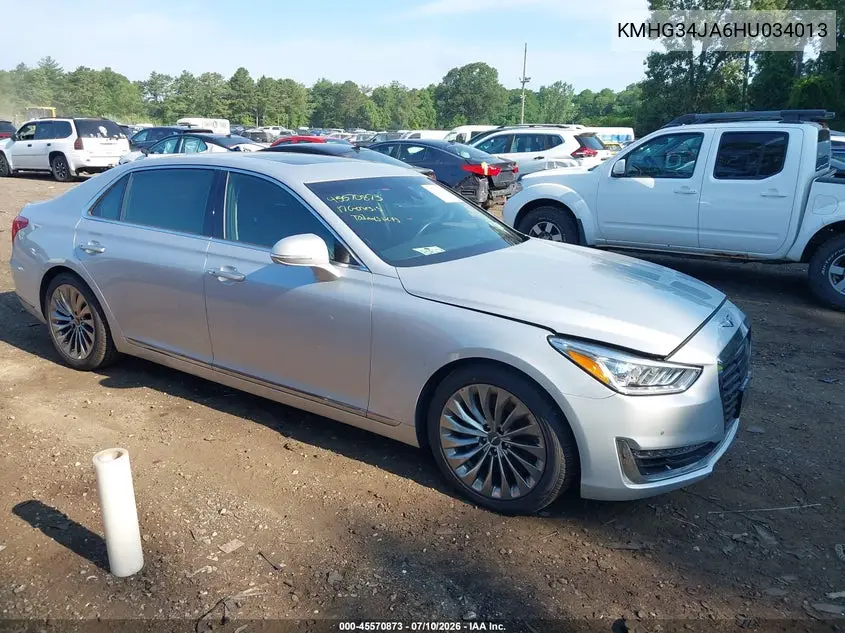 2017 Genesis G90 3.3T Premium VIN: KMHG34JA6HU034013 Lot: 45570873