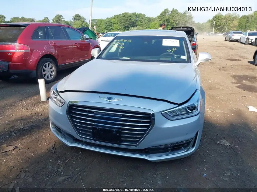 2017 Genesis G90 3.3T Premium VIN: KMHG34JA6HU034013 Lot: 45570873