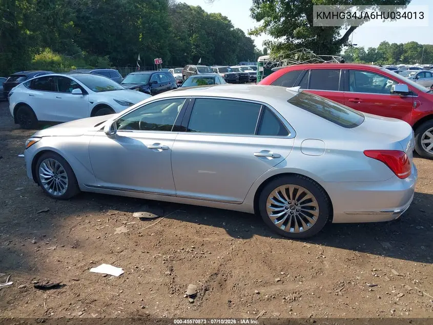 2017 Genesis G90 3.3T Premium VIN: KMHG34JA6HU034013 Lot: 45570873