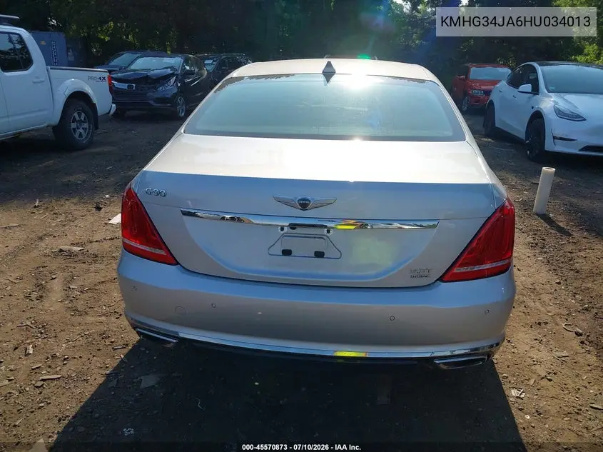 2017 Genesis G90 3.3T Premium VIN: KMHG34JA6HU034013 Lot: 45570873