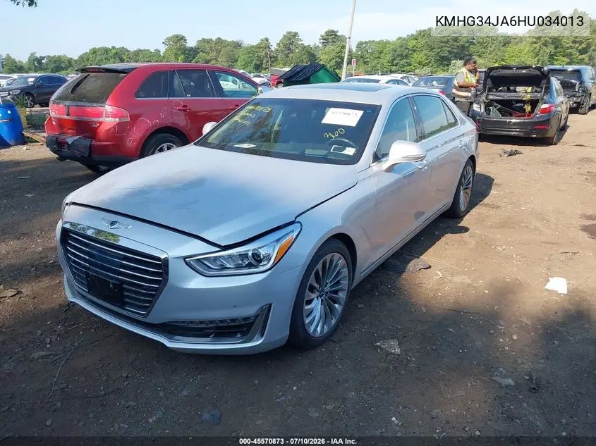 2017 Genesis G90 3.3T Premium VIN: KMHG34JA6HU034013 Lot: 45570873