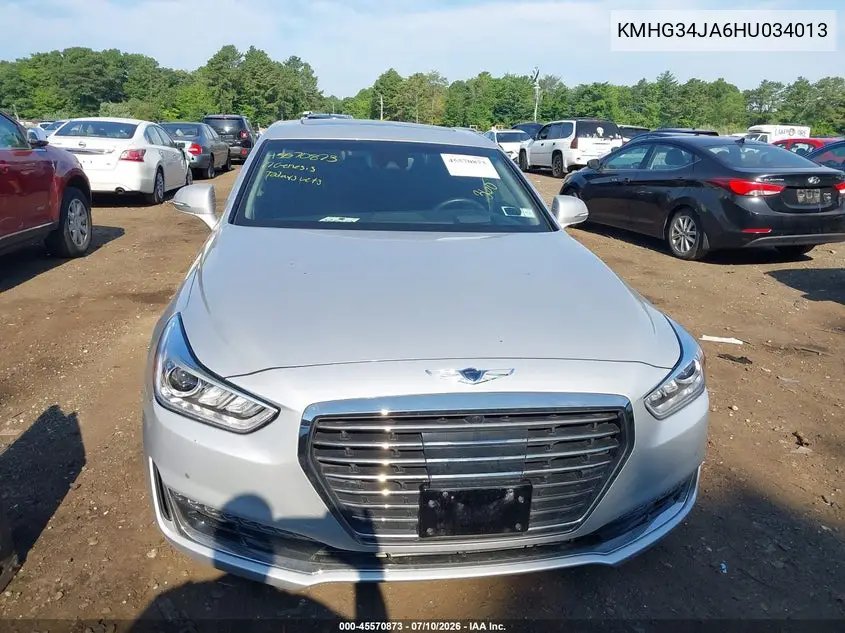 2017 Genesis G90 3.3T Premium VIN: KMHG34JA6HU034013 Lot: 45570873