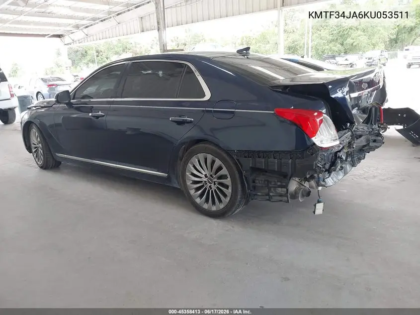 2019 Genesis G90 3.3T Premium VIN: KMTF34JA6KU053511 Lot: 45358413