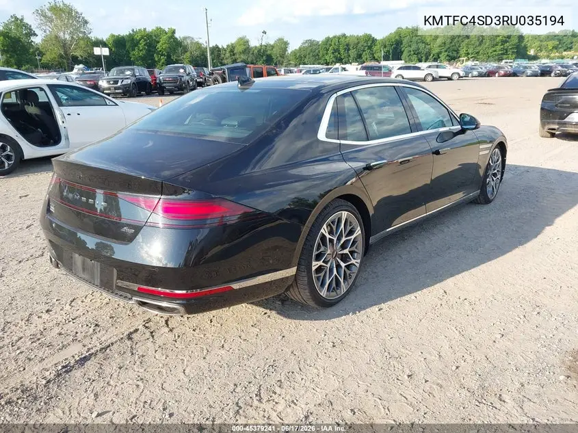 2024 Genesis G90 3.5T E-Sc Awd VIN: KMTFC4SD3RU035194 Lot: 45379241