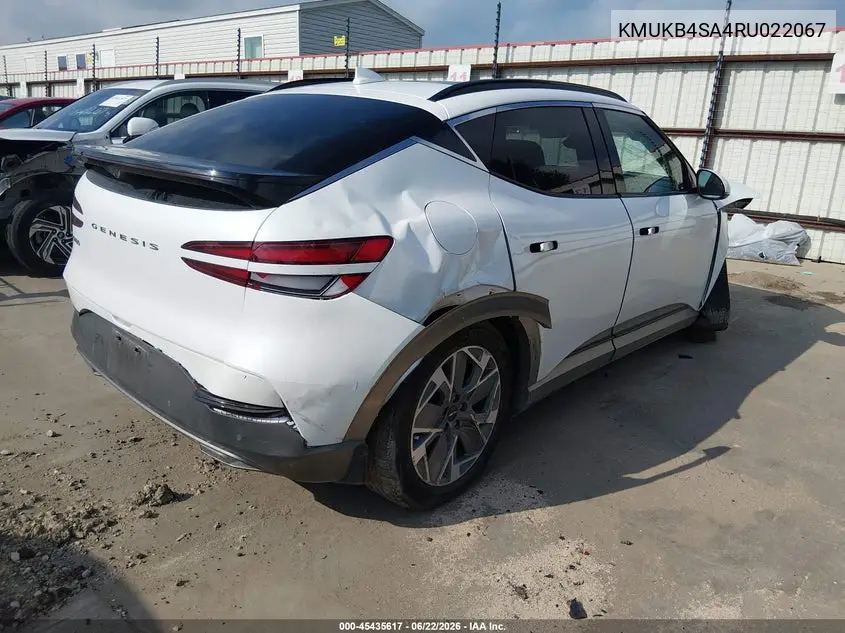 2024 Genesis Gv60 Standard Rwd VIN: KMUKB4SA4RU022067 Lot: 45435617