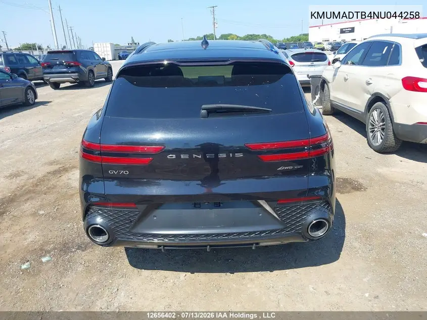 2022 Genesis Gv70 Select/Advanced/Sport Prestige VIN: KMUMADTB4NU044258 Lot: 12656402
