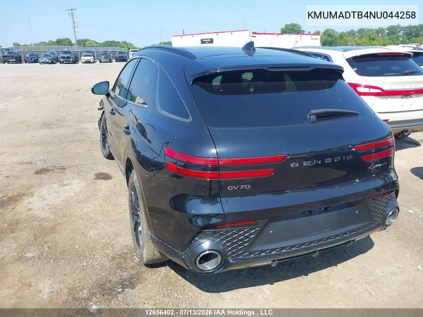 2022 Genesis Gv70 Select/Advanced/Sport Prestige VIN: KMUMADTB4NU044258 Lot: 12656402
