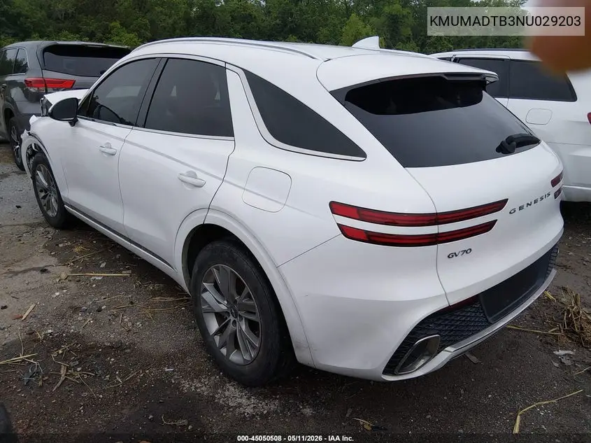 2022 Genesis Gv70 2.5T Awd VIN: KMUMADTB3NU029203 Lot: 45050508