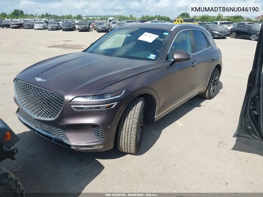 2022 Genesis Gv70 2.5T Awd VIN: KMUMADTB6NU046190 Lot: 45308154