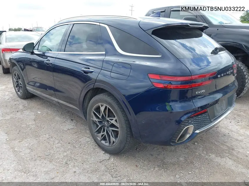 2022 Genesis Gv70 2.5T Awd VIN: KMUMADTB5NU033222 Lot: 45445929