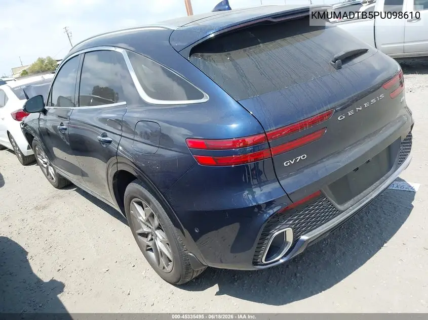 2023 Genesis Gv70 2.5T Awd VIN: KMUMADTB5PU098610 Lot: 45335495