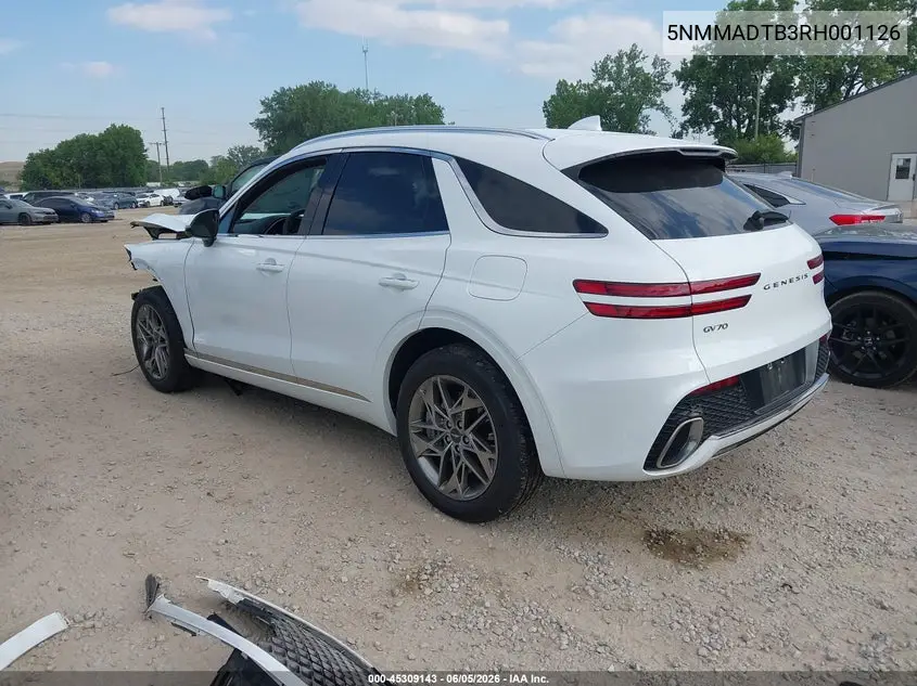 2024 Genesis Gv70 2.5T Awd VIN: 5NMMADTB3RH001126 Lot: 45309143