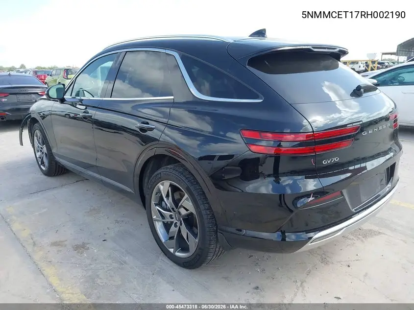 2024 Genesis Electrified Gv70 Advanced Awd VIN: 5NMMCET17RH002190 Lot: 45473318