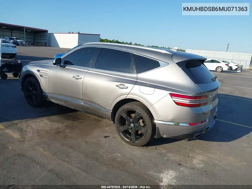 2021 Genesis Gv80 2.5T Awd VIN: KMUHBDSB6MU071363 Lot: 44797830