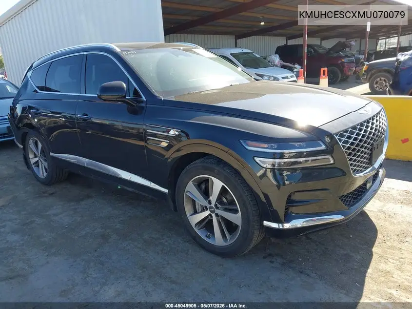 2021 Genesis Gv80 3.5T Awd Advanced VIN: KMUHCESCXMU070079 Lot: 45049905