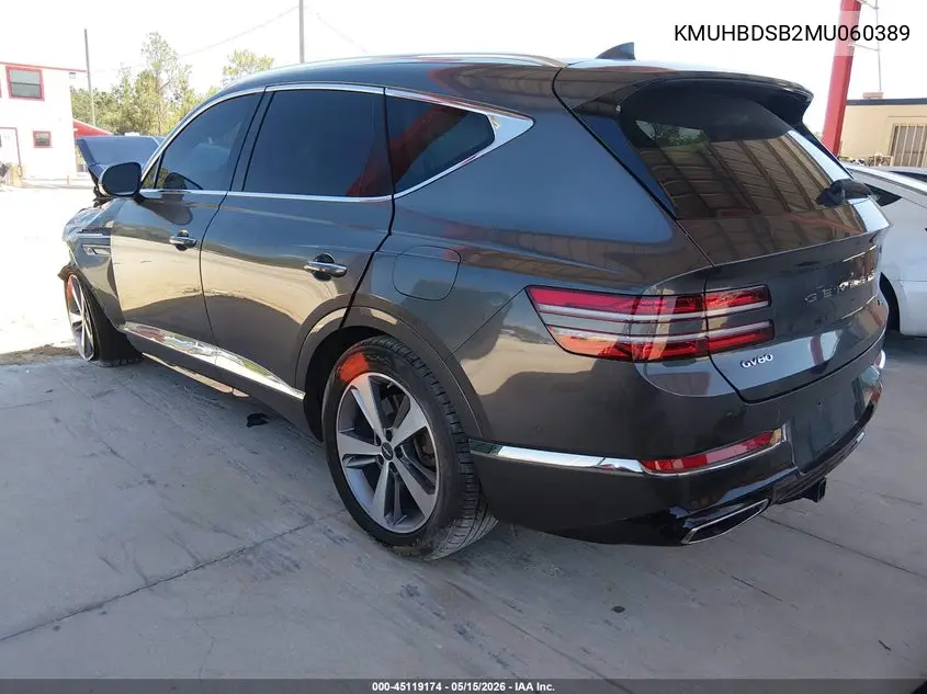 2021 Genesis Gv80 2.5T Awd VIN: KMUHBDSB2MU060389 Lot: 45119174