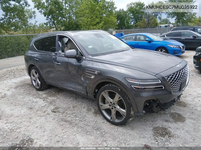 2021 Genesis Gv80 3.5T Awd VIN: KMUHCESC7MU035922 Lot: 45200396