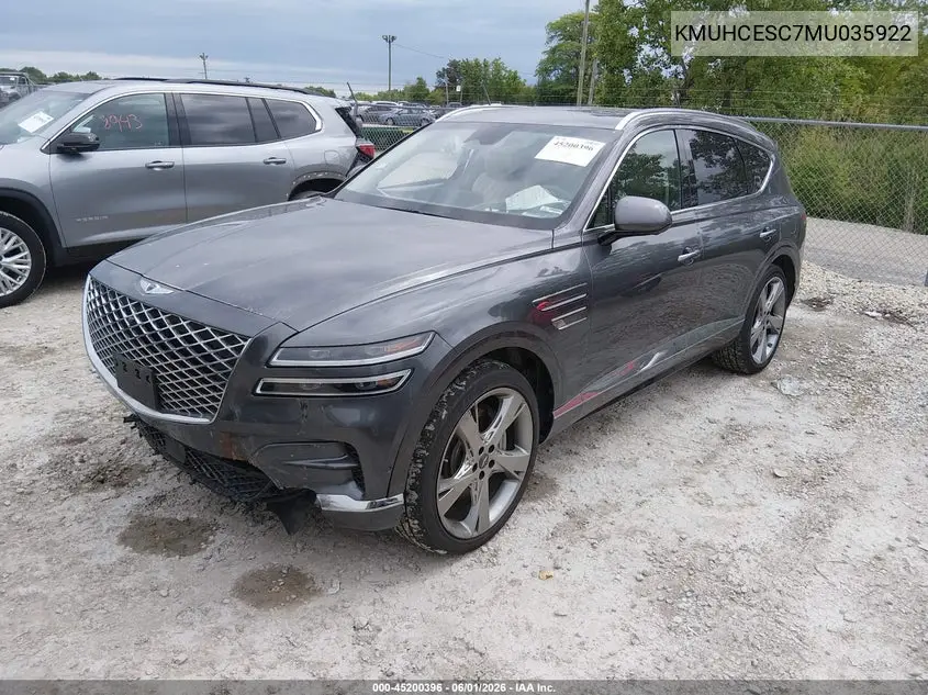 2021 Genesis Gv80 3.5T Awd VIN: KMUHCESC7MU035922 Lot: 45200396