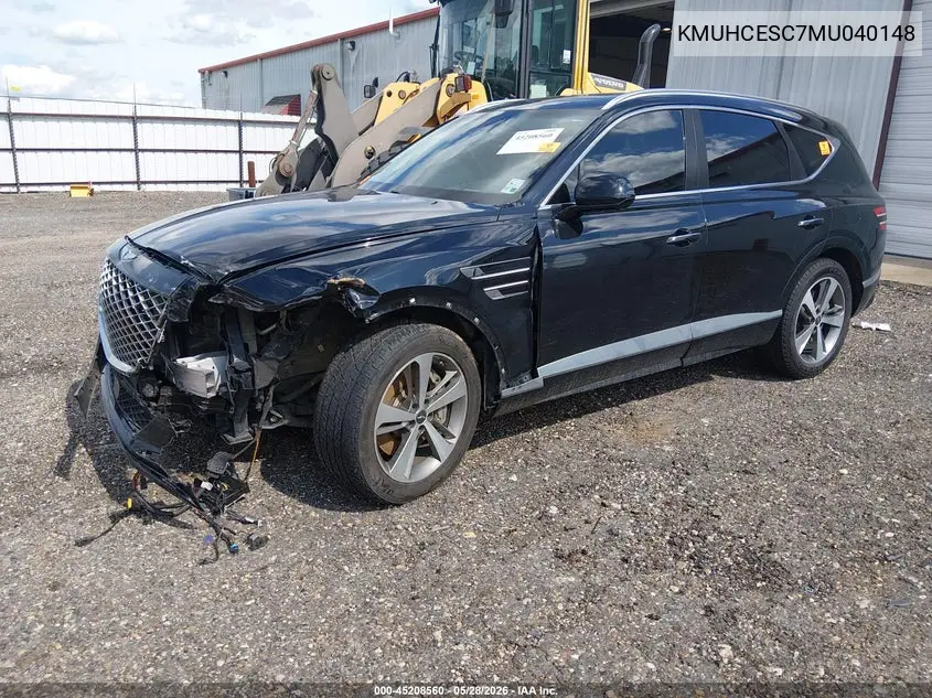 2021 Genesis Gv80 3.5T Awd Advanced VIN: KMUHCESC7MU040148 Lot: 45208560