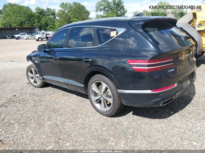 2021 Genesis Gv80 3.5T Awd Advanced VIN: KMUHCESC7MU040148 Lot: 45208560